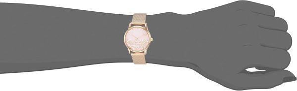 Nine West Women's Floral Dial Mesh Bracelet Watch-4