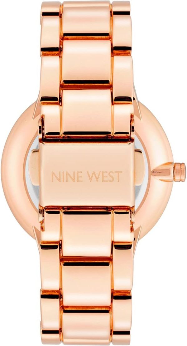 Nine West Women's Crystal Accented Bracelet Watch-3