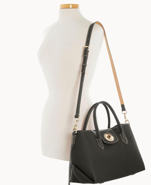 Dooney & Bourke Handbag, Pebble Turnlock Handle Tote 30 | Red handbag pebble turnlock