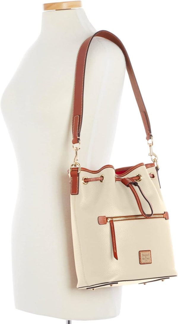 Dooney & Bourke Women's Drawstring in Pebble Grain Leather, Medium Sized Handbag with Closure dooney & bourke website