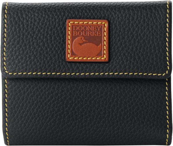 Dooney & Bourke Wallet, Pebble Grain Small Flap Credit Card Wallet - Black bourke