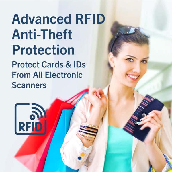 Nautica Money Manager RFID Slim and Small Wallet for Women - Credit Card Holder with Coin Purse and Zipper Wallet, Women's Clutch Organizer-3