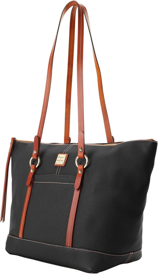 Dooney & Bourke Handbags for Women, Pebble Grain Leather Tote Bag with Zipper & Compartments - Black bourke nsw