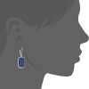 Nine West Women's Denim Large Drop Earrings Silver Tone-1