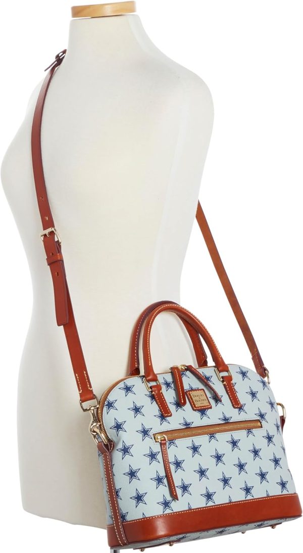 Dooney & Bourke Handbag, NFL Cowboys Domed Zip Satchel | Grey dooney and bourke