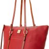 Dooney & Bourke Handbags for Women, Pebble Grain Leather Tote Bag with Zipper Compartments fordham university