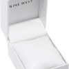 Nine West Women's Metal Bracelet Watch with Rubberized Coating metal magazine