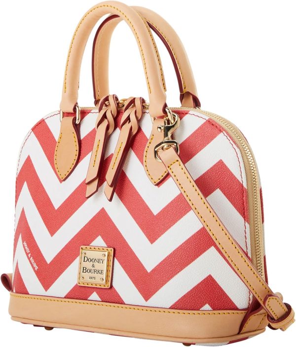 Dooney & Bourke Satchel Bags for Women, Chevron Bitsy Bag Satchel Handbag with Crossbody Strap bagstellar