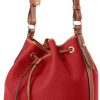 Dooney & Bourke Shoulder Bags, Pebble Grain Drawstring Leather Bucket Bags for Women dooney and bourke