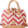 Dooney & Bourke Satchel Bags for Women, Chevron Bitsy Bag Satchel Handbag with Crossbody Strap dooney & bourke lucca pebble leather large barlow tote