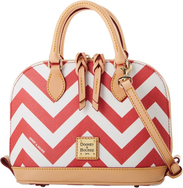 Dooney & Bourke Satchel Bags for Women, Chevron Bitsy Bag Satchel Handbag with Crossbody Strap dooney & bourke lucca pebble leather large barlow tote