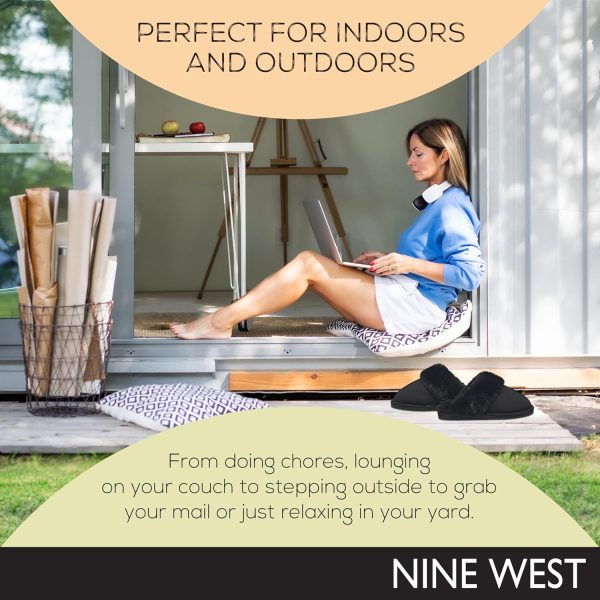 Nine West Scuff Slippers For Women, Extra Soft & Comfortable Winter House Shoes-4