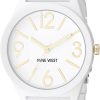 Nine West Women's Metal Bracelet Watch with Rubberized Coating sora