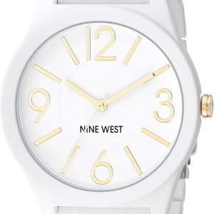 Nine West Women's Metal Bracelet Watch with Rubberized Coating sora