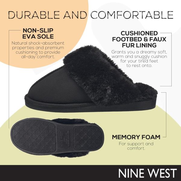 Nine West Scuff Slippers For Women, Extra Soft & Comfortable Winter House Shoes west covina