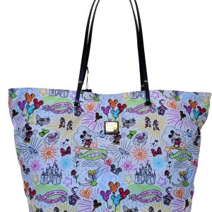 Dooney & Bourke Disney Sketch Nylon Large Reversible Tote White amp