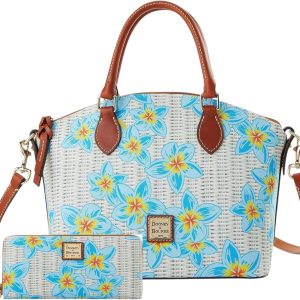 Dooney & Bourke Geena Satchel Shoulder Bag and Large Zip Around Wristlet Bundled Set amp review