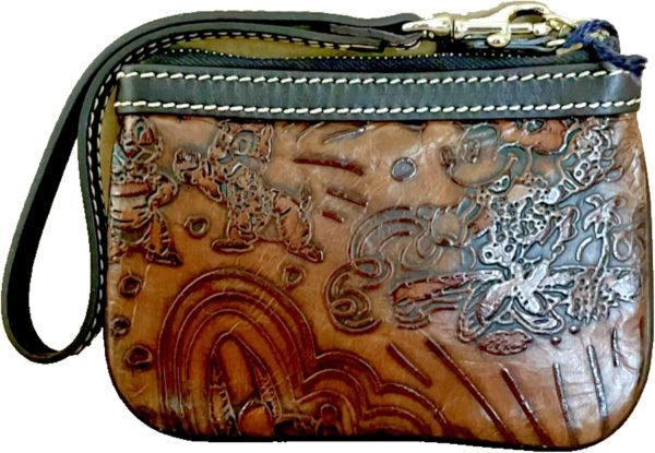 Disney Dooney & Bourke Aulani Hawaii Brown Leather Small Wristlet Coin Wallet disney plus