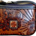 Disney Dooney & Bourke Aulani Hawaii Brown Leather Small Wristlet Coin Wallet amplify
