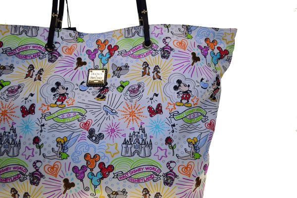 Dooney & Bourke Disney Sketch Nylon Large Reversible Tote White dooney and bourke