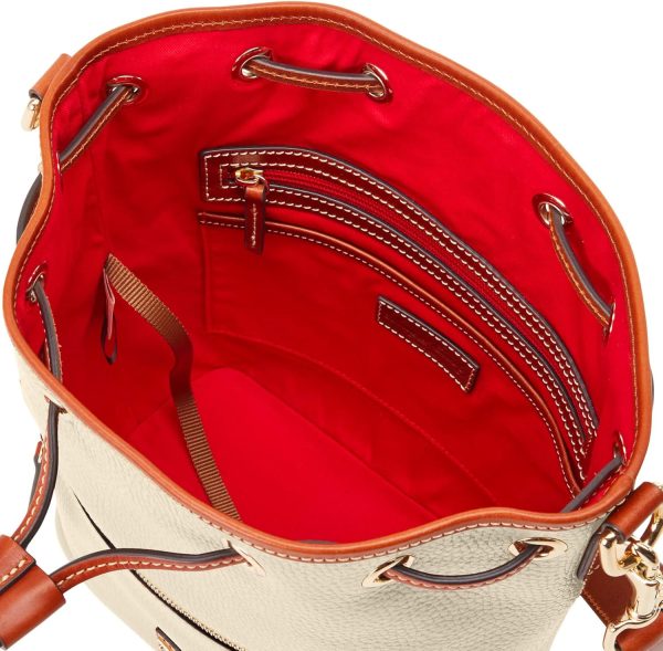 Dooney & Bourke Women's Drawstring in Pebble Grain Leather, Medium Sized Handbag with Closure steam