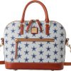 Dooney & Bourke Handbag, NFL Cowboys Domed Zip Satchel | Grey amplify