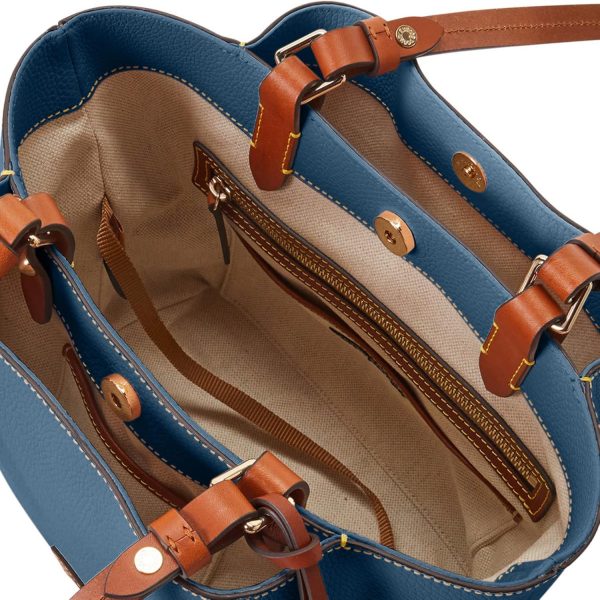 Dooney & Bourke Handbag, Pebble Grain Small Flynn Shoulder Bag - Jeans amplify