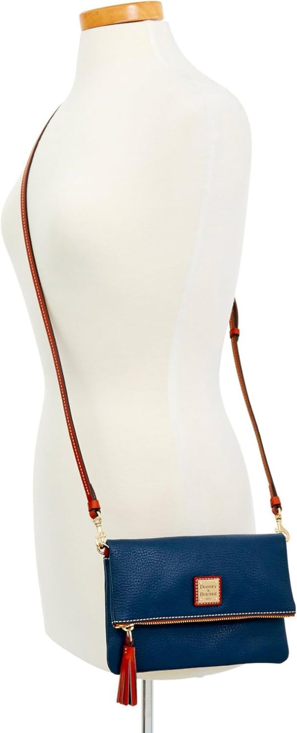 Dooney & Bourke Women's Foldover Zip Crossbody in Pebble Grain Leather, Small Sized Handbag with Adjustable Shoulder Strap-4