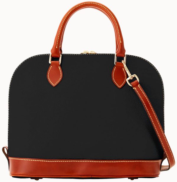 Dooney & Bourke Women's Zip Satchel in Pebble Grain Leather, Large Handbag with Adjustable Detachable Shoulder Strap bourke