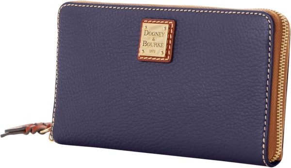 Dooney & Bourke Women's Large Zip Around Wristlet Crossbody in Pebble Grain Leather, with Detachable Shoulder Strap-1