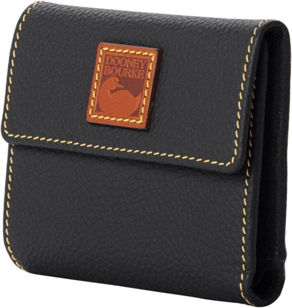 Dooney & Bourke Wallet, Pebble Grain Small Flap Credit Card Wallet - Black-1