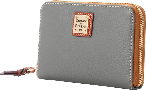 Dooney & Bourke Wallet, Pebble Grain Medium Zip Around Wallet - Grey-1