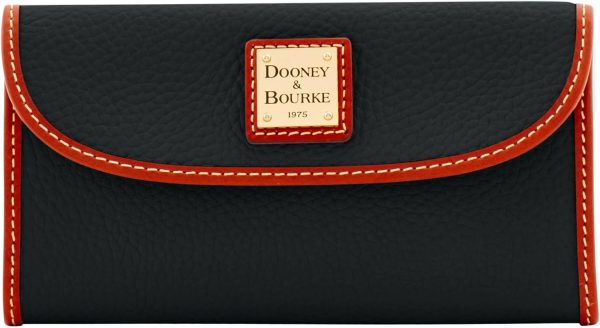 Dooney & Bourke Women's Continental Clutch in Pebble Grain Leather, Trifold Wallet with Multiple Card Holder-0