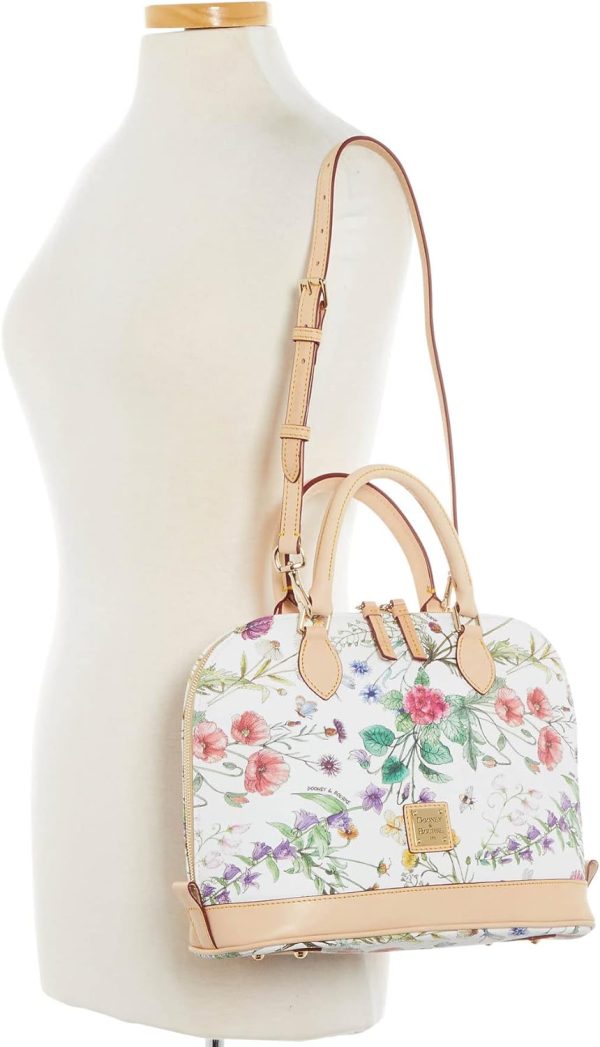 Dooney & Bourke Handbag, Botanical Collection Zip Zip Satchel - White-3