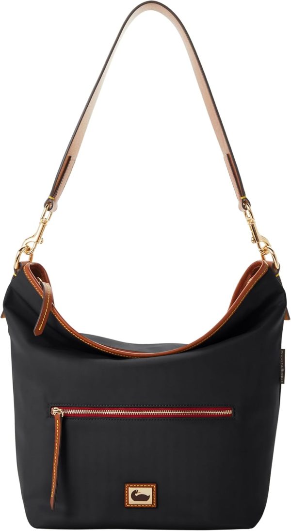 Dooney & Bourke Hobo Shoulder Bags for Women, Small Nylon Tote with Zipper-0