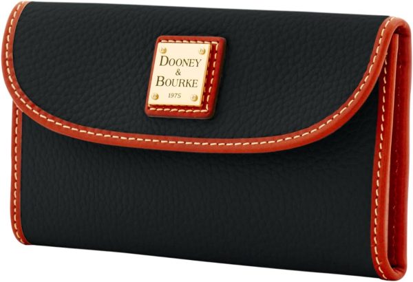 Dooney & Bourke Women's Continental Clutch in Pebble Grain Leather, Trifold Wallet with Multiple Card Holder-1