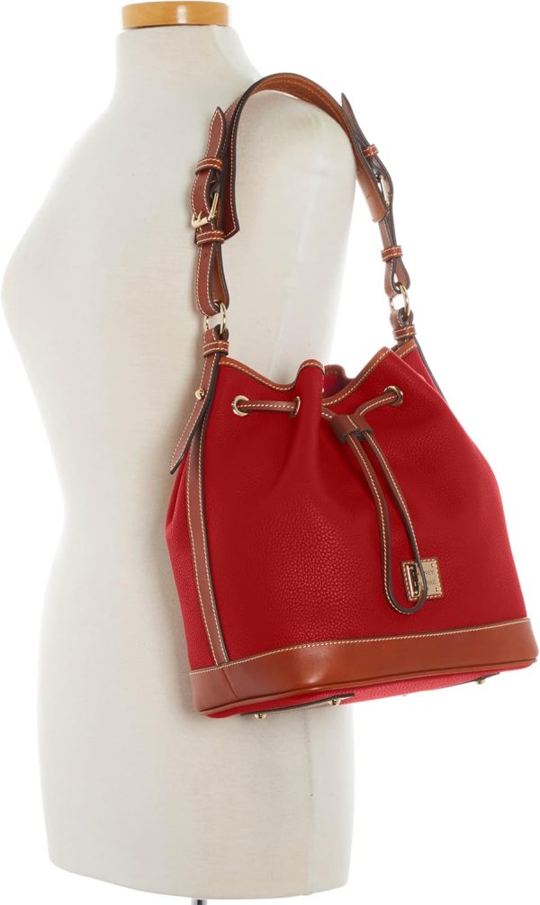 Dooney & Bourke Shoulder Bags, Pebble Grain Drawstring Leather Bucket Bags for Women-3
