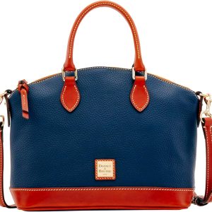 Dooney & Bourke Women's Darcy Satchel in Pebble Grain Leather, Large Handbag with Dual Handles Adjustable Crossbody Strap-0