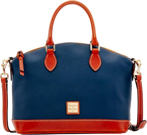 Dooney & Bourke Women's Darcy Satchel in Pebble Grain Leather, Large Handbag with Dual Handles Adjustable Crossbody Strap-0