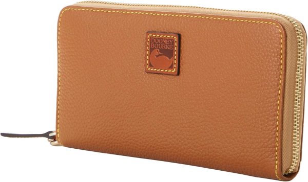 Dooney & Bourke Wallets for Women, Pebble Grain Leather Large Zip Around Wristlet with Removable Strap-1