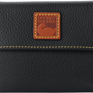 Dooney & Bourke Wallet, Pebble Grain Small Flap Credit Card Wallet - Black-0