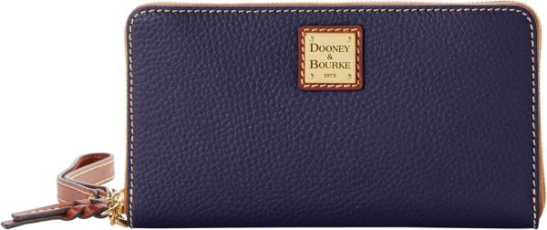 Dooney & Bourke Women's Large Zip Around Wristlet Crossbody in Pebble Grain Leather, with Detachable Shoulder Strap-0