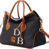 Dooney & Bourke Designer Handbags for Women, Pebble Grain Leather Satchel Bag with Crossbody Strap Logo Charms-1