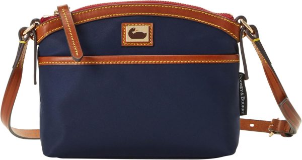Dooney & Bourke Crossbody Bags for Women, Wayfarer Domed Nylon Bag with Leather Strap Front Pocket-0