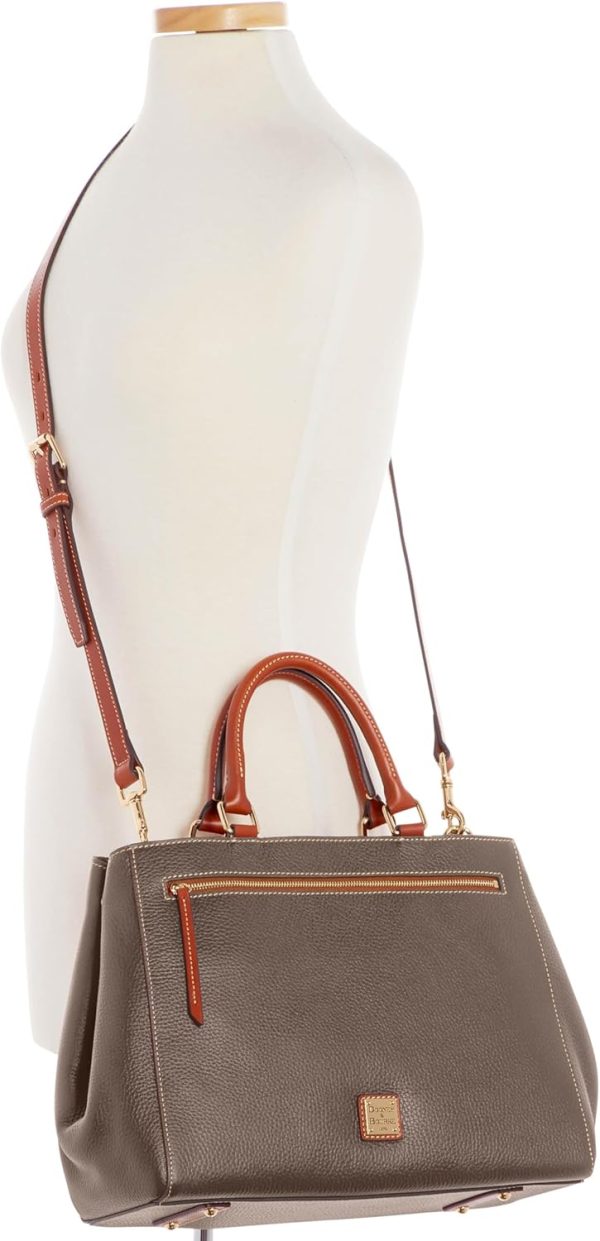 Dooney & Bourke Satchel Bags for Women, Pebble Grain Leather Zip Handbag with Crossbody Strap-4