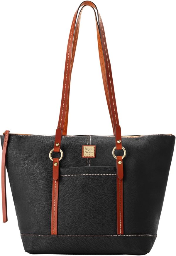 Dooney & Bourke Handbags for Women, Pebble Grain Leather Tote Bag with Zipper & Compartments - Black-0