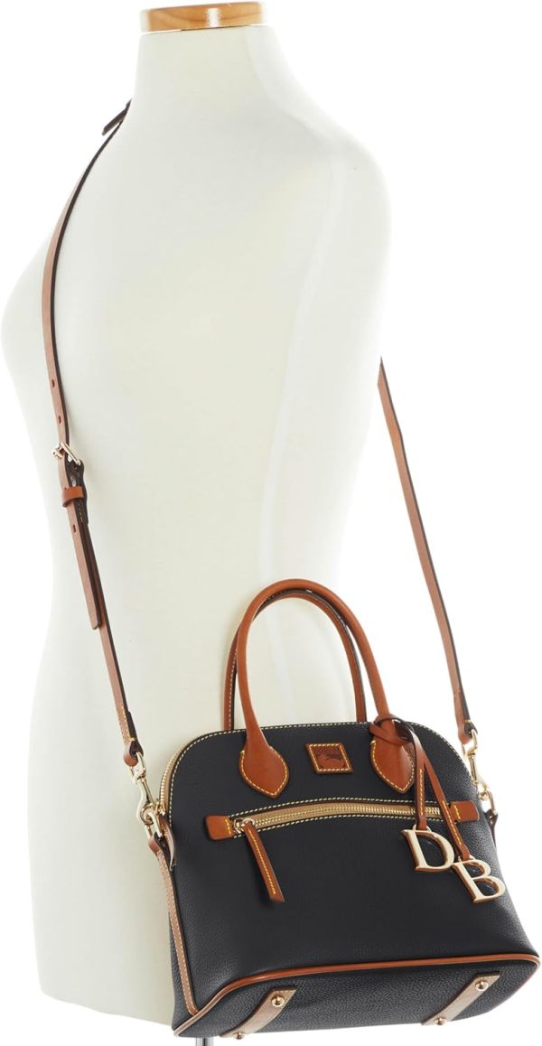 Dooney & Bourke Women's Domed Satchel in Pebble Grain Leather, Large Handbag with Adjustable Detachable Shoulder Strap-3