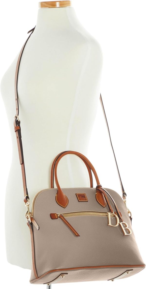Dooney & Bourke Satchel Bags for Women, Pebble Grain Leather Domed Handbag with Optional Crossbody Bag Strap-3