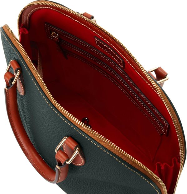 Dooney & Bourke Women's Domed Satchel in Pebble Grain Leather, Large Handbag with Adjustable Detachable Shoulder Strap-2