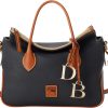 Dooney & Bourke Designer Handbags for Women, Pebble Grain Leather Satchel Bag with Crossbody Strap Logo Charms-0